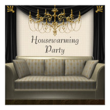 Partido do Housewarming do sofá de Chandeleir Convites Personalizados