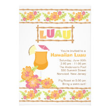 Partido havaiano de Luau das bebidas tropicais à m Convite