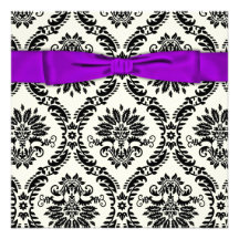 Partido roxo do damasco do preto do partido do tra convite personalizados