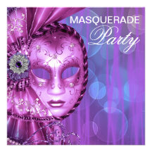 Partido roxo do mascarada convites personalizado
