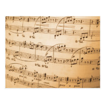 Partitura velha cartao postal