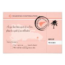 Passagem de embarque de RSVP à República Dominican Convites Personalizado