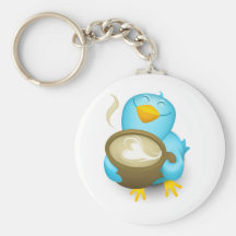 Pássaro do café do Twitter Chaveiros