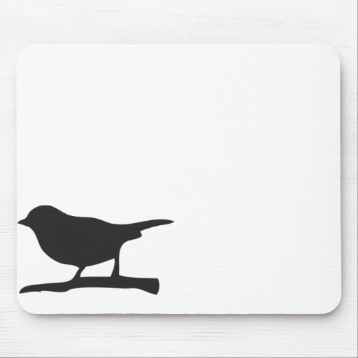 Pássaro do pardal & silhueta preta & branca do ram mouse pad