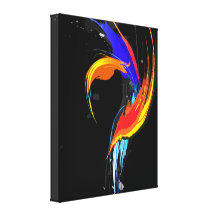 Pássaro do Splatter da pintura de paraíso abstrato Impressão Em Canvas