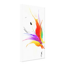 Pássaro do Splatter da pintura de paraíso abstrato Impressão De Canvas Envolvidas