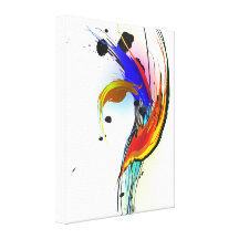 Pássaro do Splatter da pintura de paraíso abstrato Impressão Em Canvas
