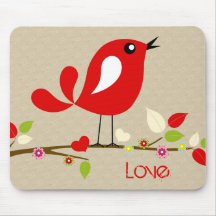 Pássaro Mousepad do amor