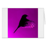 Pássaro roxo divino cartao
