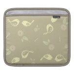 Pássaros amarelos no bege com flores bolsas de iPad