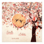 Pássaros do amor - casamento outono convites personalizado