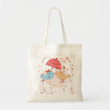 Pássaros do amor que Wedding namorados Bolsa De Lona