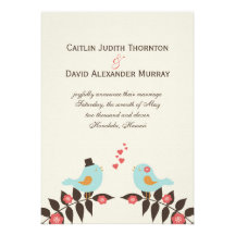 Pássaros do amor que Wedding o anúncio Convites Personalizado