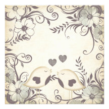 Pássaros do amor que Wedding (vazio) Convites Personalizados