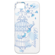 Pássaros e caixa conhecida azul do iphone 5 do aqu capas iPhone 5 Case-Mate