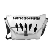 Pássaros em um fio - ouse ser diferente bolsas mensageiro