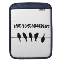 Pássaros em um fio - ouse ser diferente bolsa para iPad