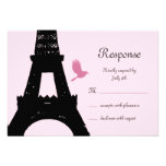 Pássaros RSVP do amor (rosa) Convite Personalizado
