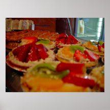 Pastéis de nata saborosos frescos das frutas pôsteres