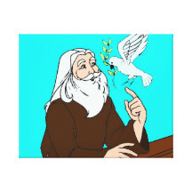 Pastor e pomba da paz impressão de canvas esticada