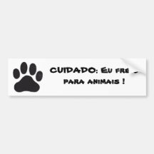 pata, CUIDADO: Eu freio para animais ! Adesivos