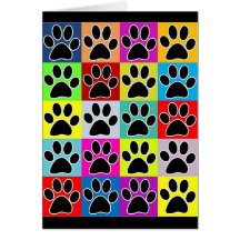 pata do cão colorida cartoes