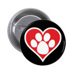 Pata do cão do coração (escura) pins