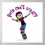 Patinador claro da menina com capacete posters
