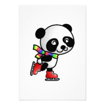 Patinagem do urso de panda convites