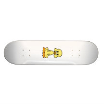 Pato amarelo do bebê skate
