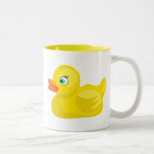 Pato de borracha amarelo canecas
