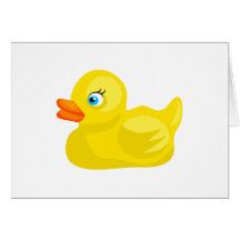 Pato de borracha amarelo cartão