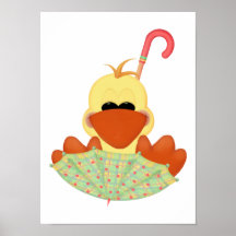Pato no guarda-chuva impressão