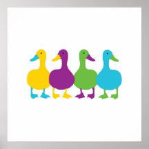 Patos coloridos retros impressão