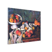 ~ Paul Cézanne dos pratos e das frutas Impressão De Canvas Envolvida