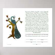 Pavão na queda - Ketubah Pôsteres