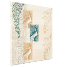 Pavões elegantes impressão de canvas esticadas