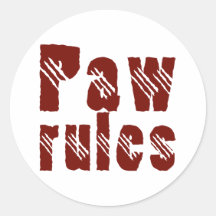 Paw rules adesivos em formato redondos