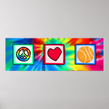 Paz, amor, basquetebol posteres