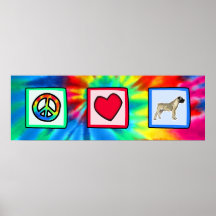 Paz, amor, Bullmastiffs Impressão