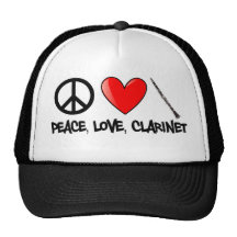 Paz, amor, e clarinete bonés