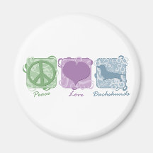 Paz, amor, e Dachshunds Pastel Ima