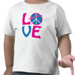 Paz, amor, presentes da ginástica e roupa camiseta