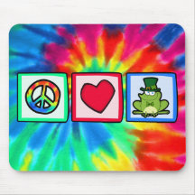 Paz, amor, sapo irlandês mouse pad