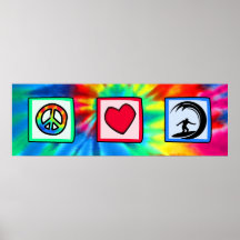 Paz, amor, surfando poster