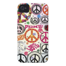Paz de flower power & capas de iphone do Hippie do Capa De iPhone 4 Case-Mate