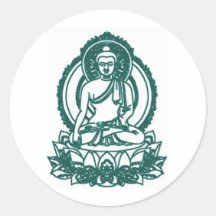 PAZ MEDITATING DE ASSENTO DE BUDDHA ADESIVOS REDONDOS