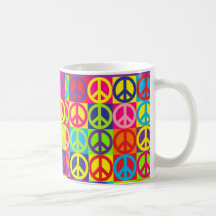 Paz multicolorido canecas