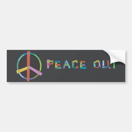 Paz para fora adesivos
