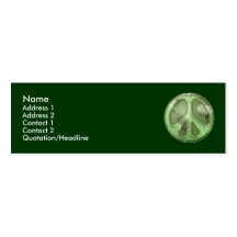 Paz verde no cartão de visita da terra